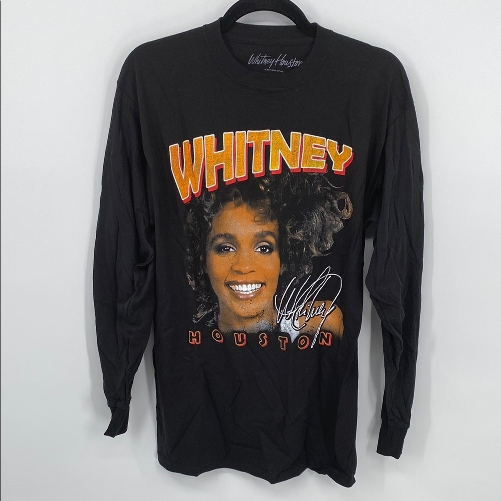 Whitney Houston Black Graphic Long Sleeve Top NWOT Size Small/Medium